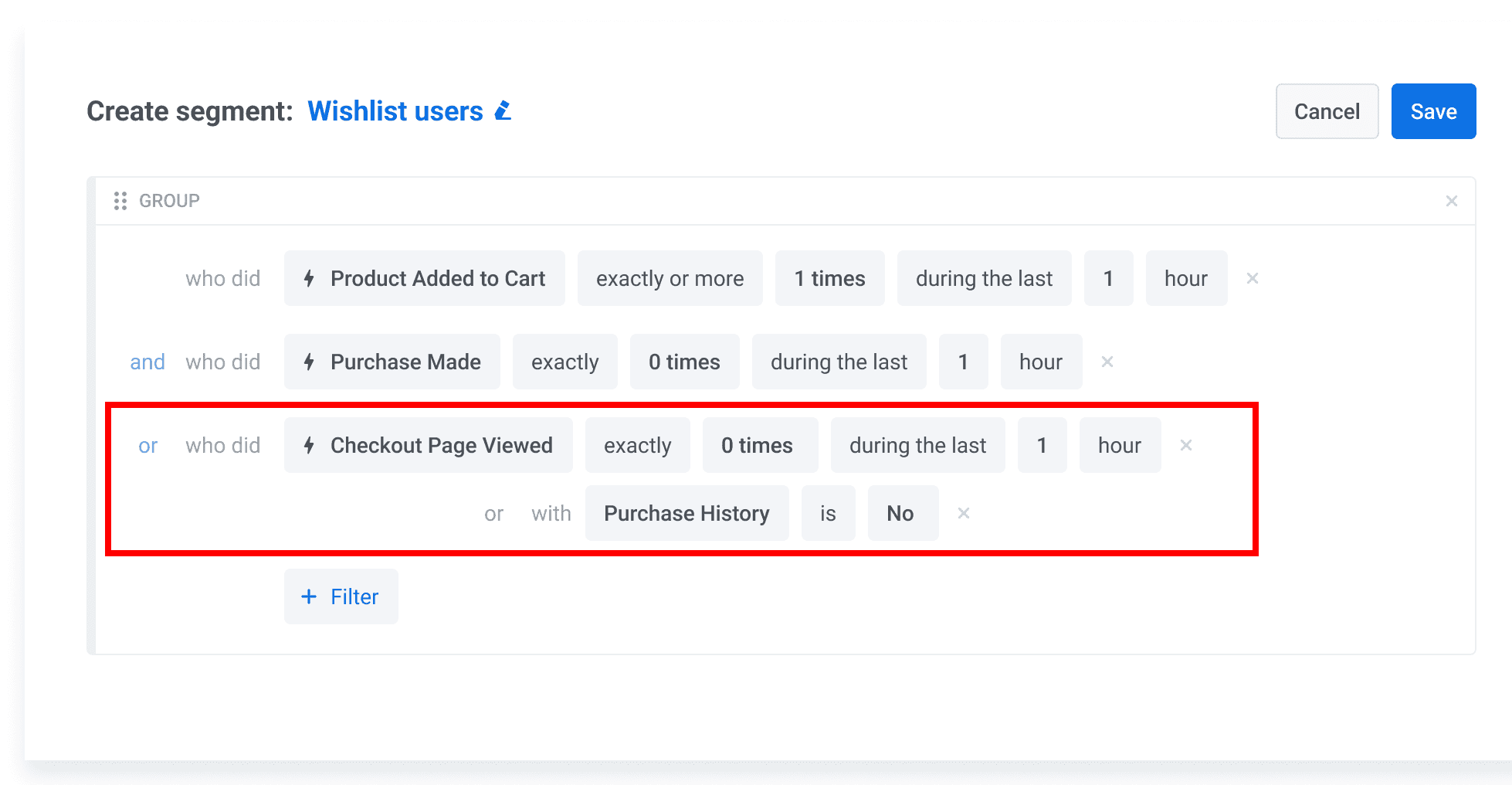 Abandoned cart push notifications for wishlist users